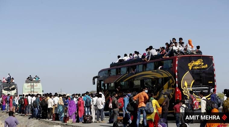 Indijas koronavīrusa bloķēšana: Indijas migranti visā Indijā