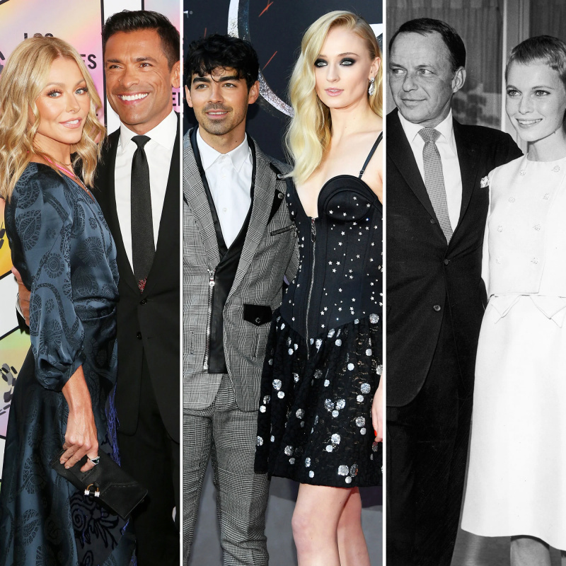Kelly Ripa, Mark Consuelos, Joe Jonas, Sophie Turner, Frank Sinatra og Mia Farrow holder bryllup