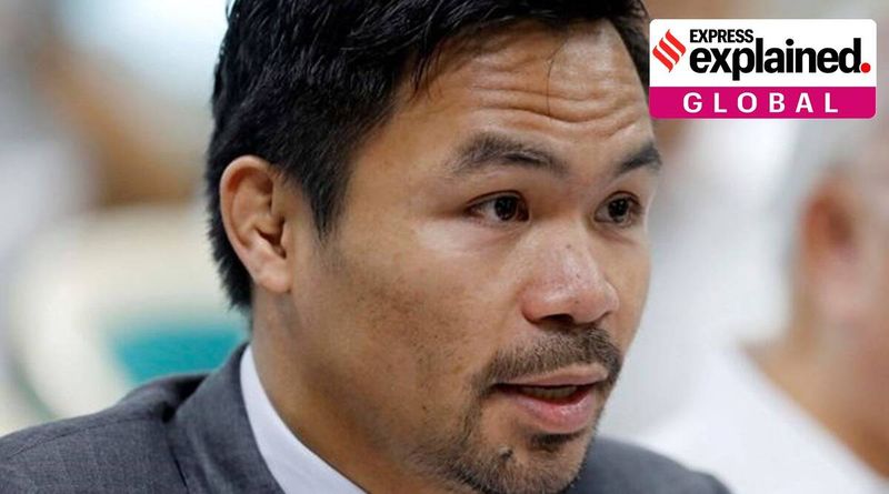 Manny Pacquiao: campione di boxe che cerca di eliminare gli avversari nei sondaggi nelle Filippine