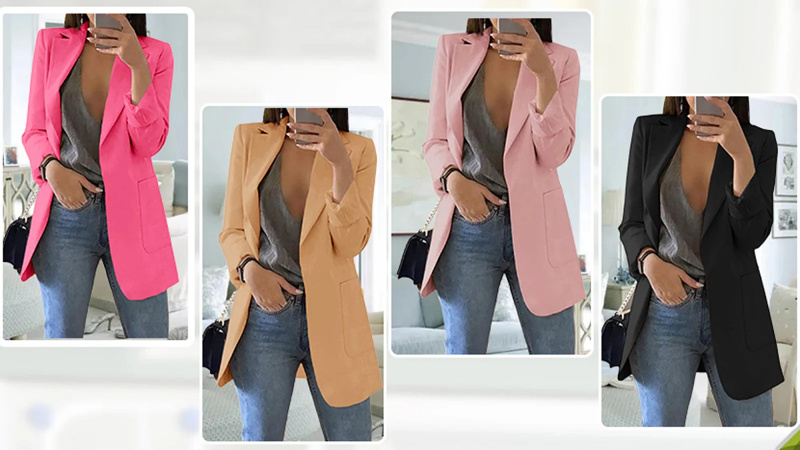Este blazer de frente abierto puede ayudar a perfeccionar cualquier atuendo