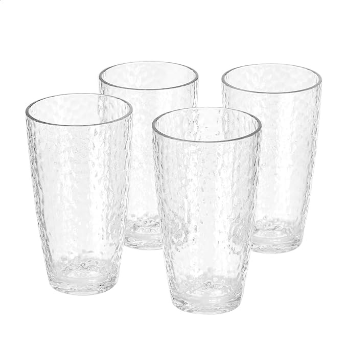 Amazon Basics Tritan Hammered Texture Highball brilles