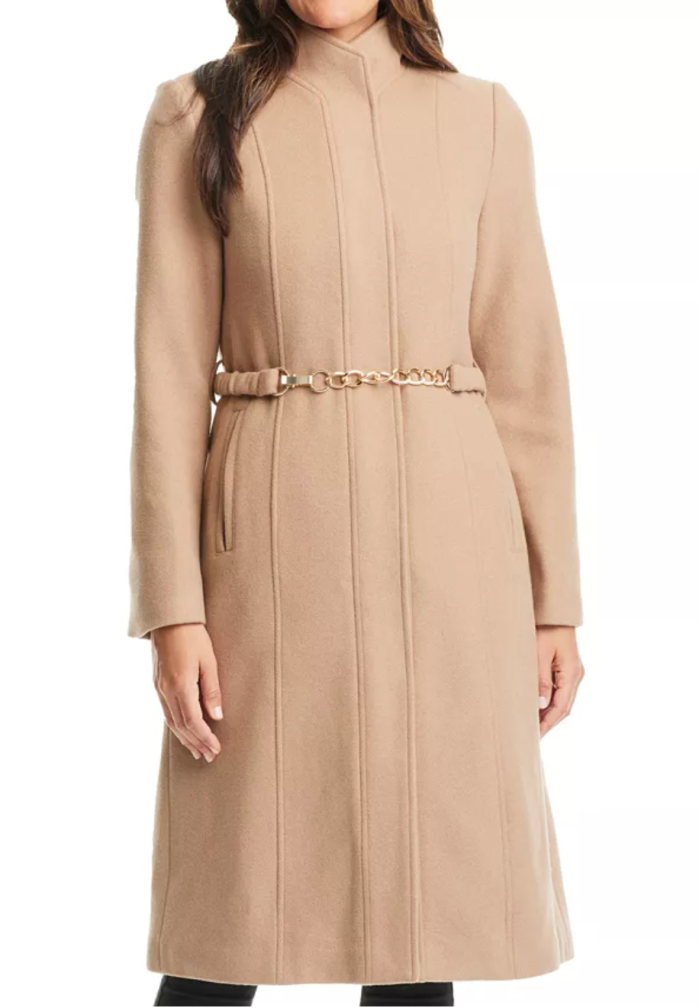 Γυναίκες Vince Camuto's Chain Belted Maxi Coat