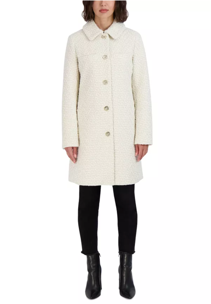 Πλυντήριο από Shelli Segal Women's 3/4 Club Collar Bouclé Coat