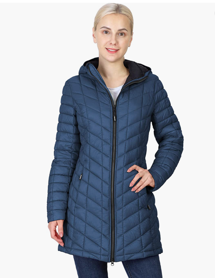 Γυναίκες Outdoor Ventures's Maryan Hooded Ultra Lightweight Warm Thermolite Long Puffer Coat