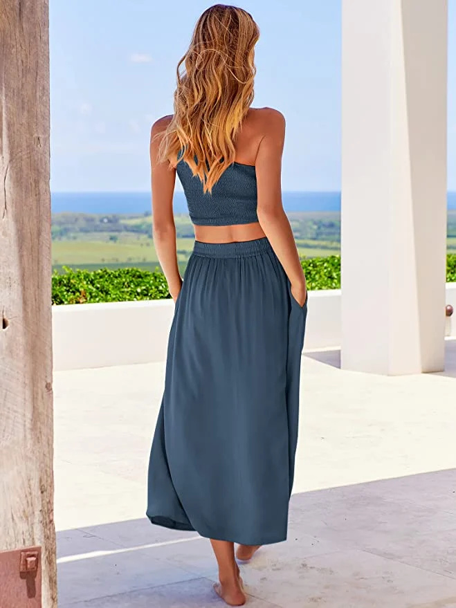   अनार्बस महिला's Crop Top & High Waist Skirt Set