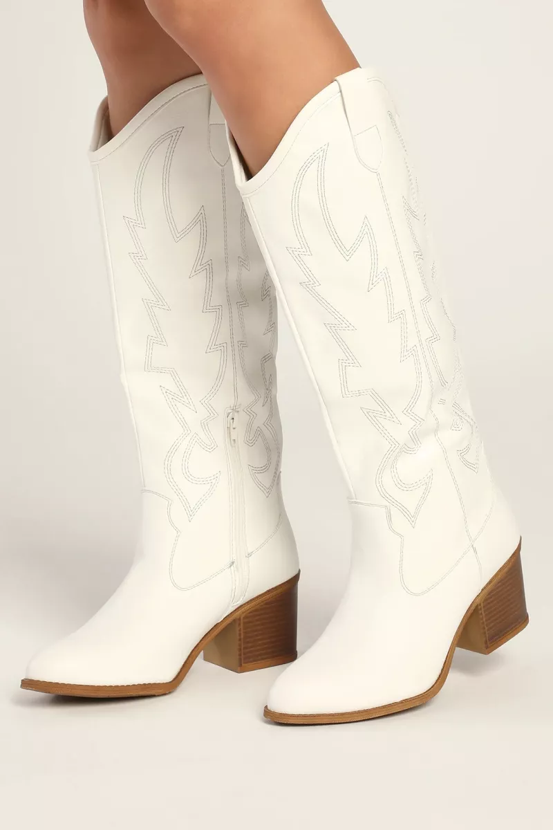 hvide cowboystøvler