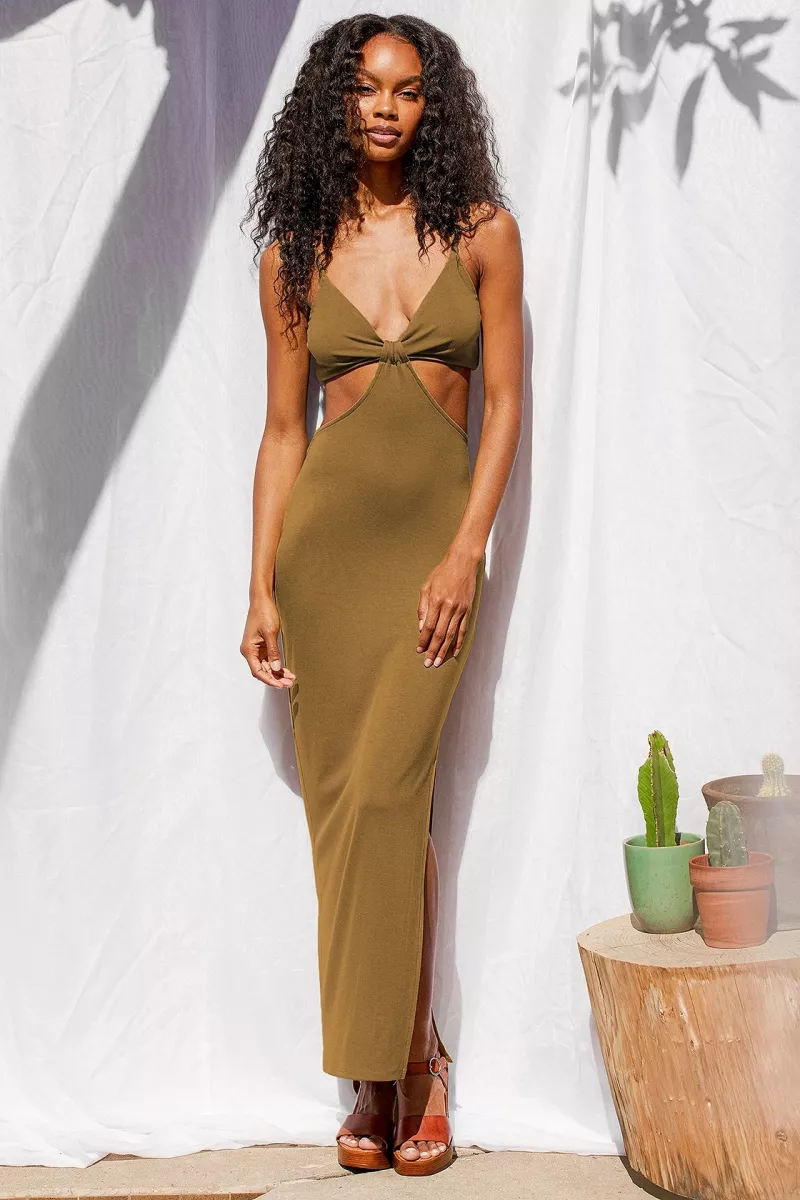 grøn bodycon kjole
