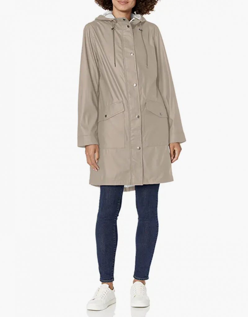 Леви's Women's Lightweight Rubberized Pu Fishtail Rain Anorak Parka Jacket