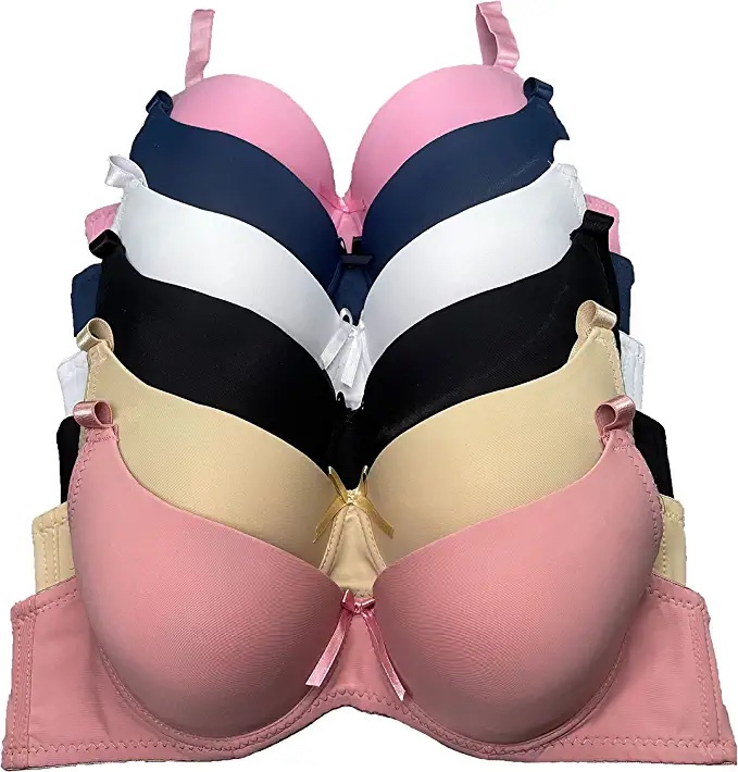 Viola's Secret 6 Pack of Color Print T-Shirt Bras