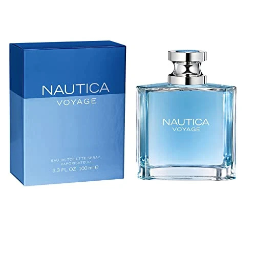 Nautica Voyage 男士淡香水 - 清新、浪漫、果香 - 苹果、水莲花、雪松木和麝香的木质、水生香调 - 日间佩戴的理想选择 - 3.3 液体盎司