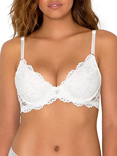   स्मार्ट और सेक्सी महिलाएं's Signature Lace Push-up Bra, White, 34B