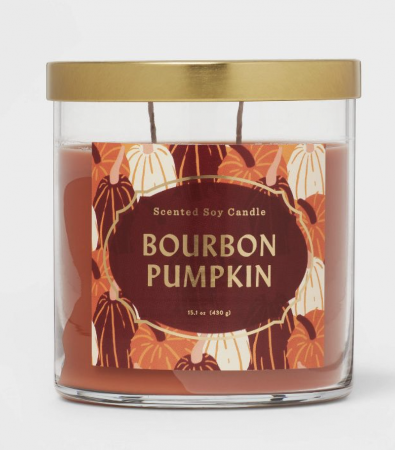 Bougie Citrouille Bourbon dans un bocal en verre avec couvercle Opalhouse™