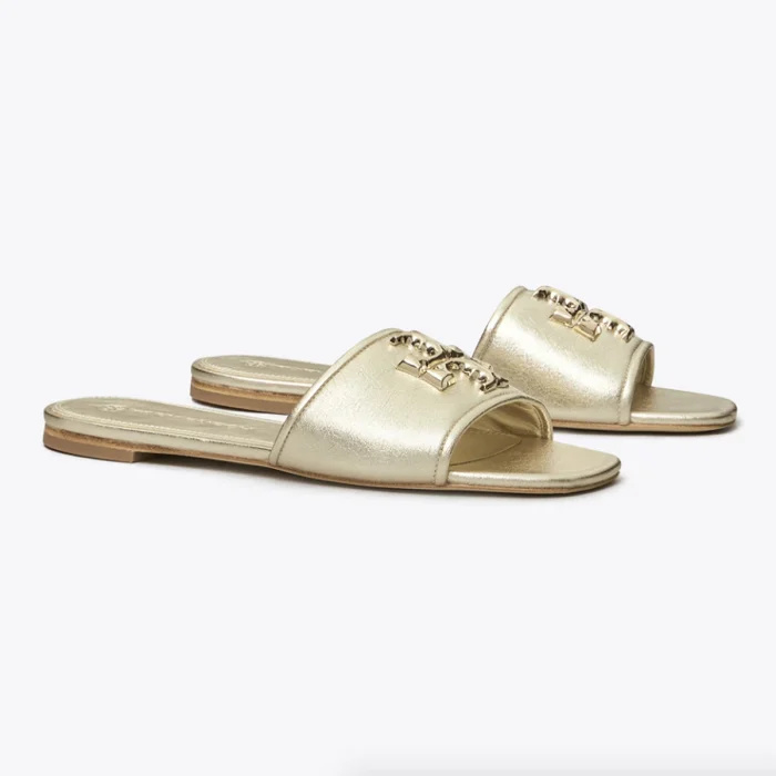周末优惠 tory-burch-gold-slides