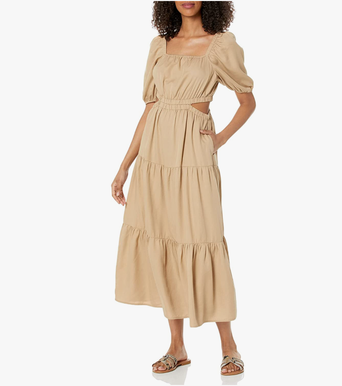 As Mulheres da Gota's Anaya Square-Neck Cut-Out Tiered Maxi Dress