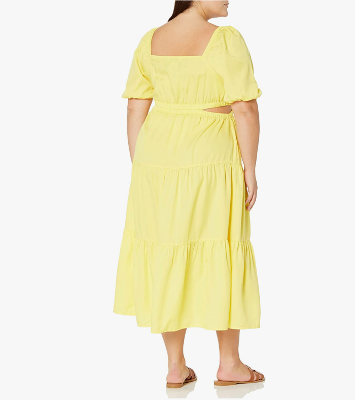 As Mulheres da Gota's Anaya Square-Neck Cut-Out Tiered Maxi Dress