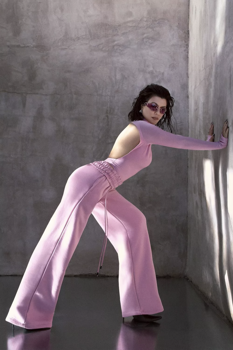 Kourtney Kardashian Barker Wide Leg Joggers