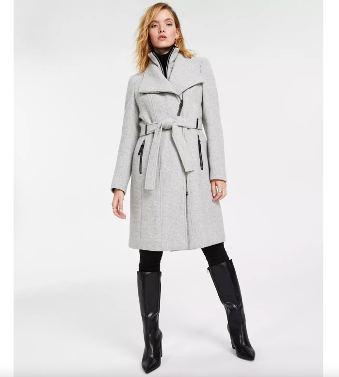 Calvin Klein Femme's Belted Wrap Coat
