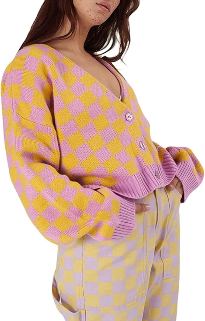 RUEWEY Kvinnor's Cropped Cardigan Sweater