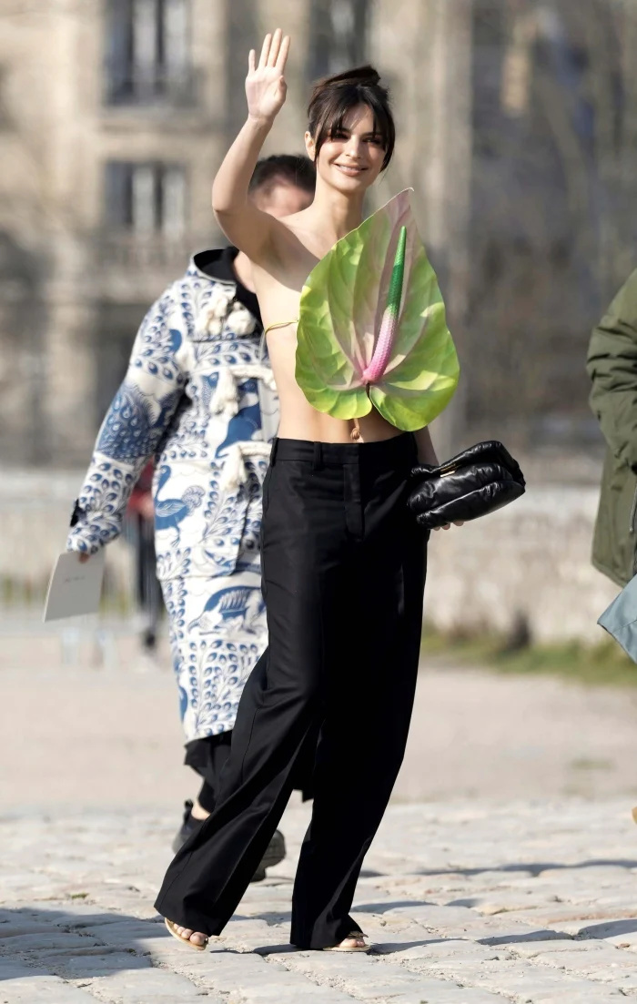 Emrata viste camisa de hoja