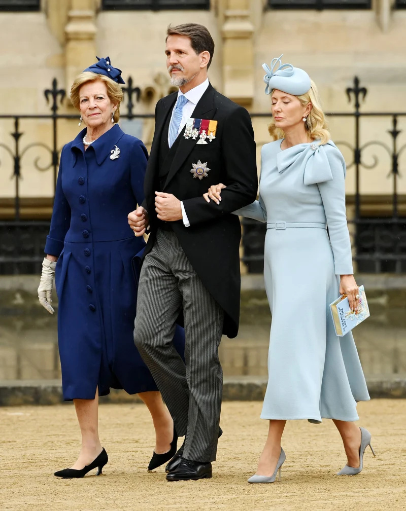 Rainha Anne-Marie, príncipe herdeiro Pavlos e princesa Marie-Chantal da Grécia Coroação